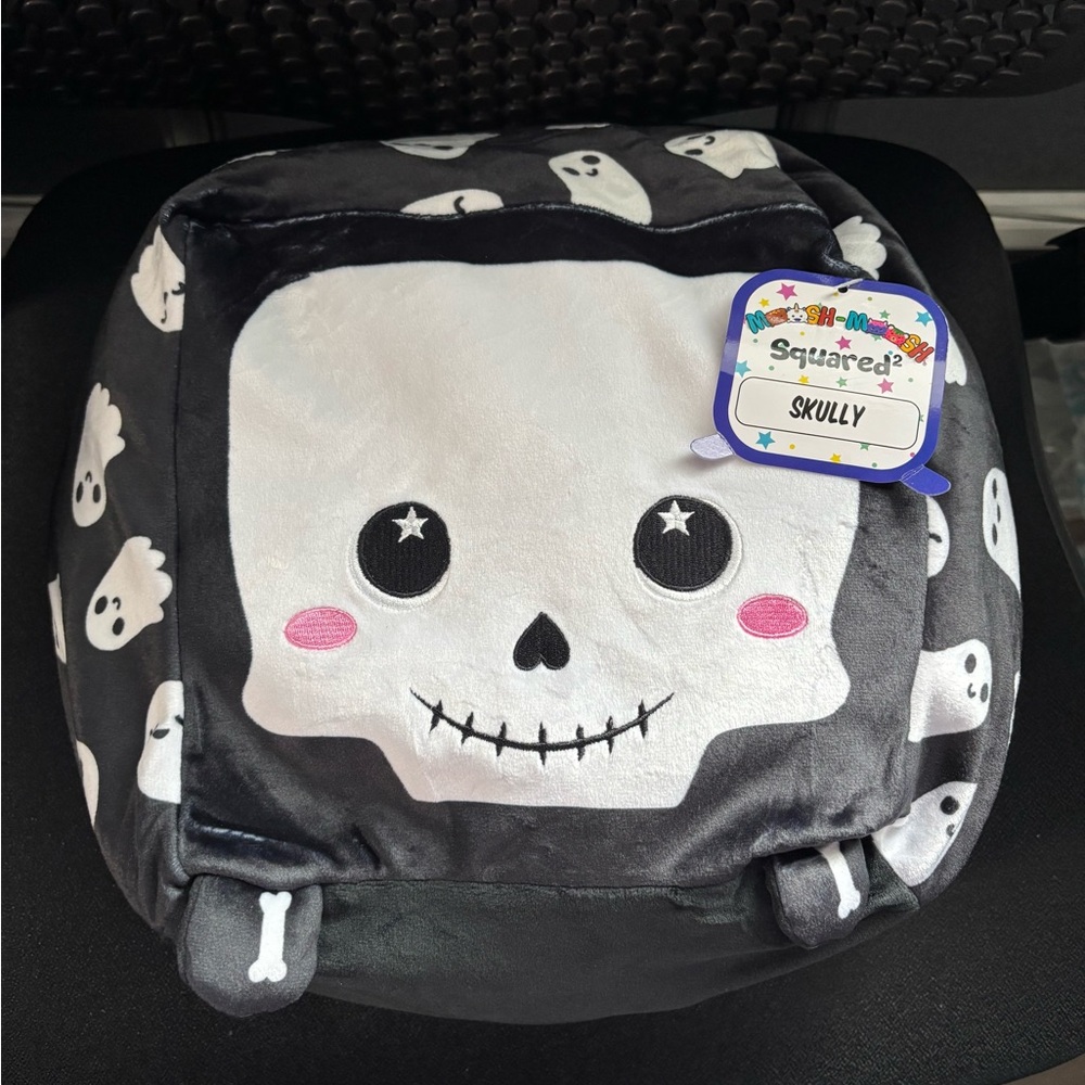 Moosh-Moosh Squared 2 Plush Buddies 10" Skully With Ghosts Halloween New w/ Tags